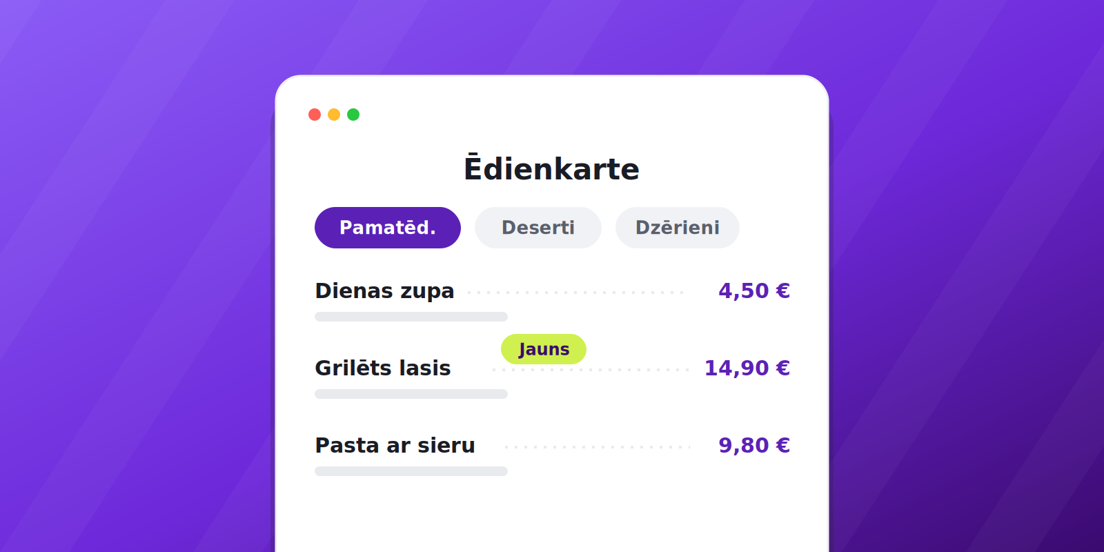 Ēdienkaršu pārvaldības sistēma
